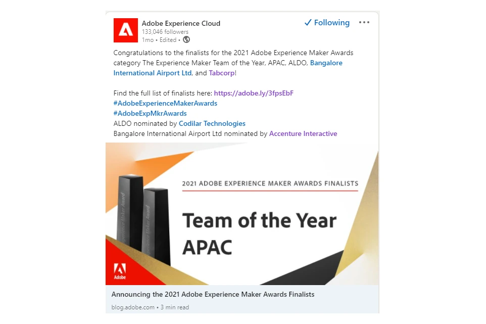 adobe experience maker awards