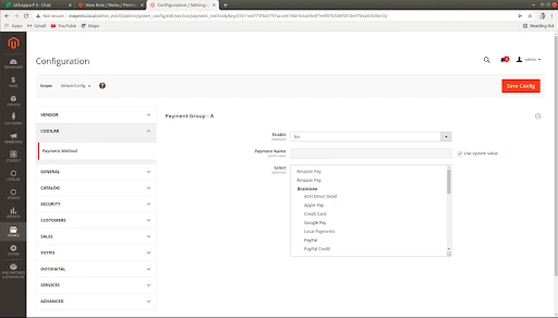 system configuration in magento 2